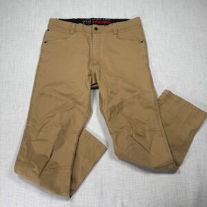 Wrangler ATG Pants Mens 38x30 Brown Canvas All Terrain Gear Double Knee NS857KL